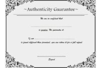 Authenticity Certificate Template 8