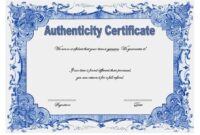 Authenticity Certificate Template 9