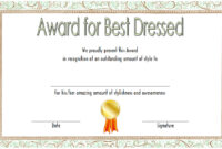 Best Dressed Certificate Template 6