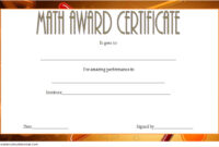 Math Award Certificate Template 1