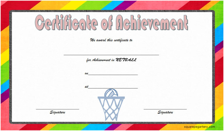 Netball Certificate Template 9 | Paddle Templates