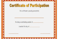 Participation Certificate Template 6