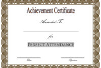 Perfect Attendance Certificate Template 2