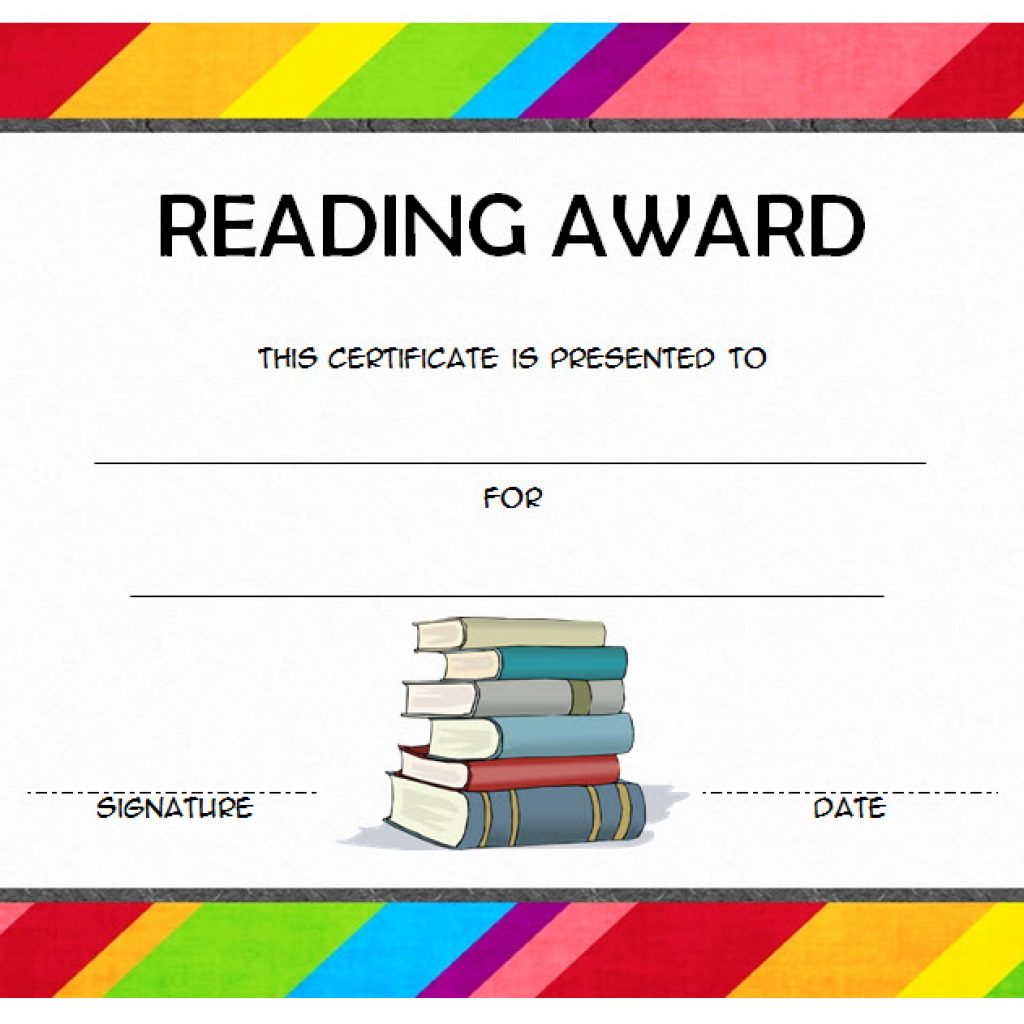 Reading Award Certificate Template 3 | Paddle Certificate