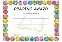Reading Award Certificate Template 3
