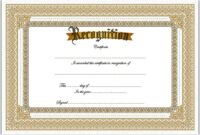 Recognition Certificate Editable