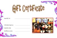 Restaurant Gift Certificate 5