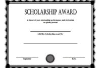 Scholarship Award Certificate Template 6