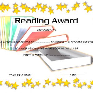 Star Reading Award Certificate 1 | Paddle Certificate