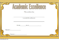 Academic Excellence Certificate Template Gold