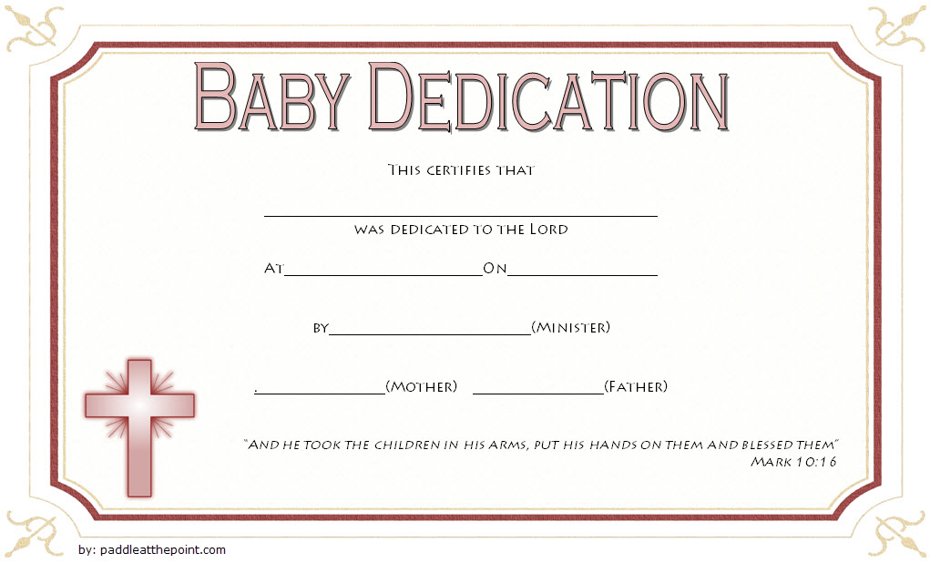 Baby Dedication Certificate Templates 7 Best Ideas