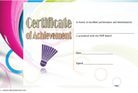 Badminton Achievement Certificate Template 2