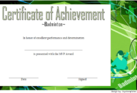 Badminton Achievement Certificate Template 7