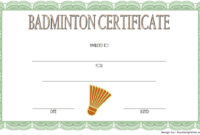 Badminton Certificate Template 1