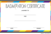 Badminton Certificate Template 4