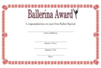 Ballet Certificate Template 9