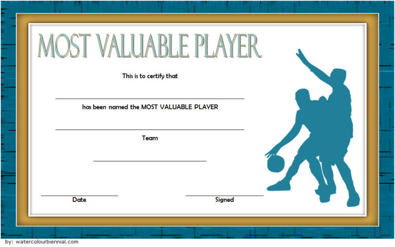 Basketball MVP Certificate Template 10 Paddle Templates
