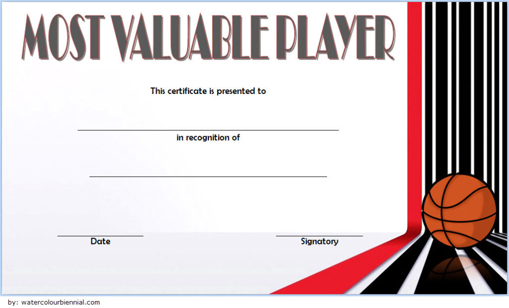Basketball MVP Certificate Template 6 Paddle Certificate