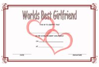Best Girlfriend Certificate Template 4