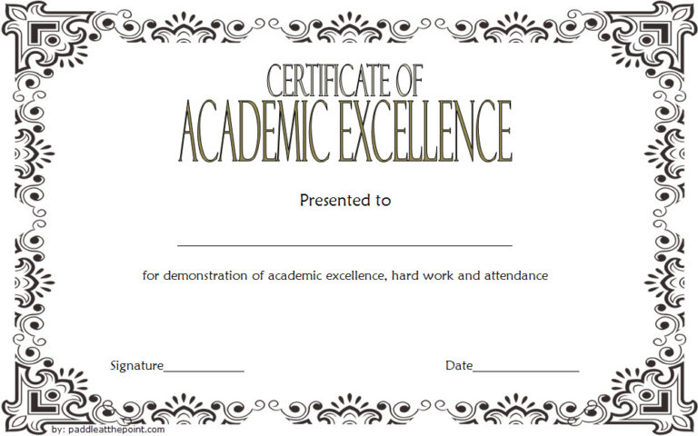 Academic Excellence Certificate - FREE 7+ Template Ideas