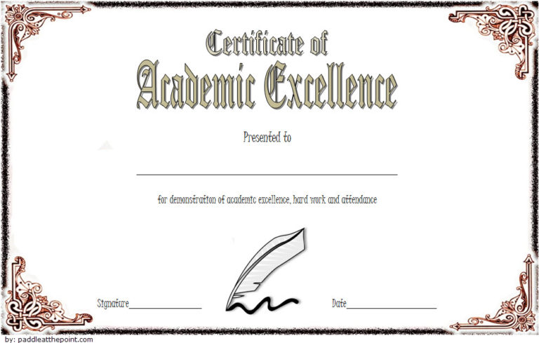 Certificate Of Acedemic Excellence With Old Style 3 Paddle Templates Certificate Of Acedemic Excellence With Old Style 3 Paddle Templates