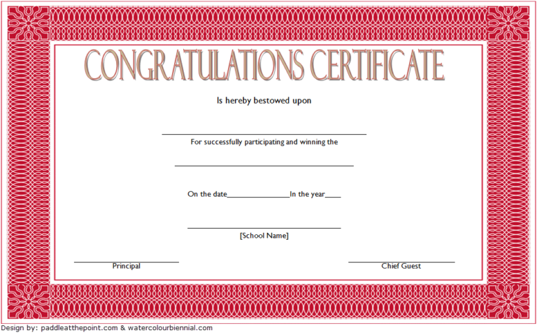 Congratulation Winner Certificate Template 1 | Paddle Templates