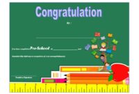 Congratulations Certificate Template for Preschool Diploma