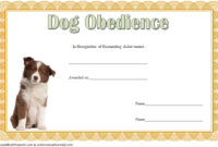 Dog Obedience Certificate Template 4