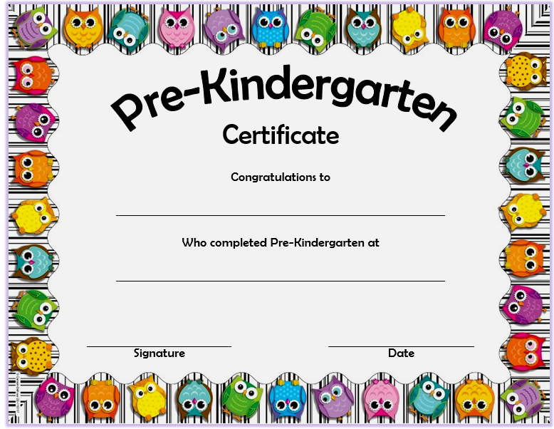 Editable Pre K Graduation Certificates 10 Template Ideas