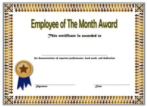 Employee Of The Month Certificate Template 5 | Paddle Certificate