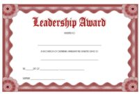 Leadership Award Certificate Template 9