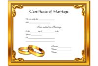Marriage Certificate Editable Template