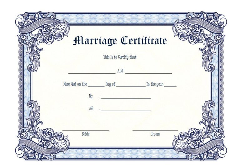 Marriage Certificate Editable Template 7 | Paddle Templates