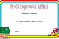 Most Improved Student Certificate Template 1