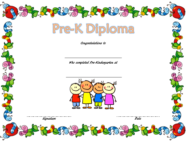 10+ Pre K Diploma Certificate Editable Templates FREE