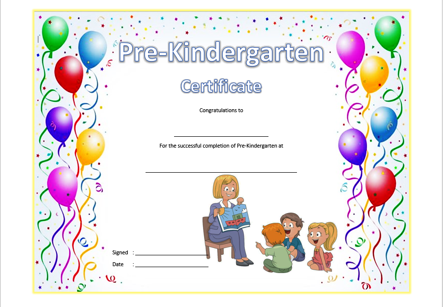 Pre K Diploma Certificate Editable 10 Great Templates