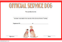 Service Dog Certificate Template 1
