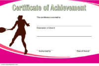 Tennis Achievement Certificate Template 1