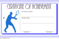 Tennis Achievement Certificate Template 2