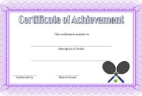 Tennis Achievement Certificate Template 4