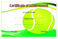 Tennis Achievement Certificate Template 5