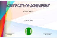 Tennis Achievement Certificate Template 6