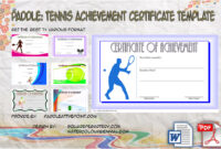 Tennis Achievement Certificate Templates by Paddle