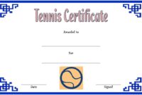 Tennis Certificate Template 2