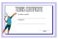 Tennis Certificate Template 4