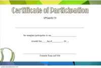 Tennis Participation Certificate Template 1