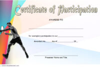 Tennis Participation Certificate Template 2