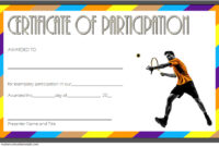 Tennis Participation Certificate Template 5