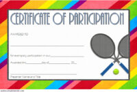 Tennis Participation Certificate Template 6