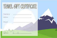Travel Gift Certificate Template 3